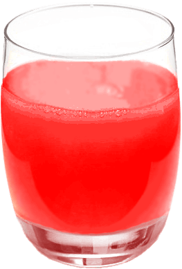 red drink in glass