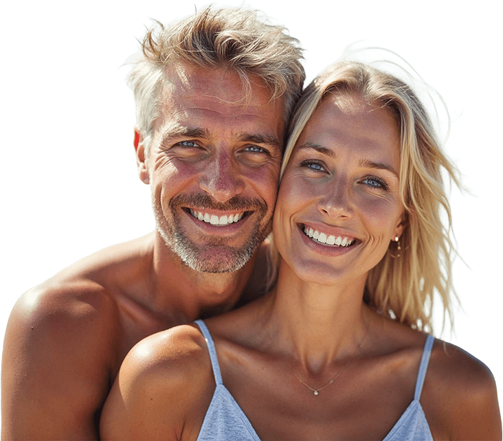 happy attractive older couple